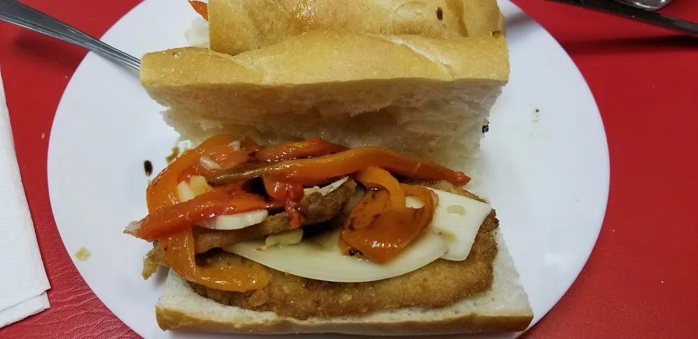 Veal Milanese w Sharp Provolone and Roasted Peppers
